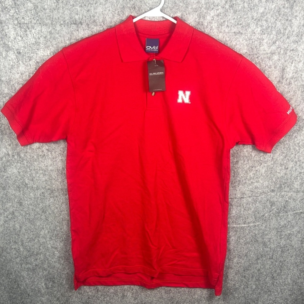 OVB Old‎ Varsity Brand Nebraska Huskers Polo Shirt Men's XL Red Embroidered NWT